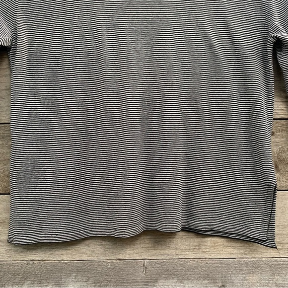 Nic Zoe Sweater Womens M Cosmo Cocktail Embroidered Novelty Print Striped Linen - Picture 14 of 16